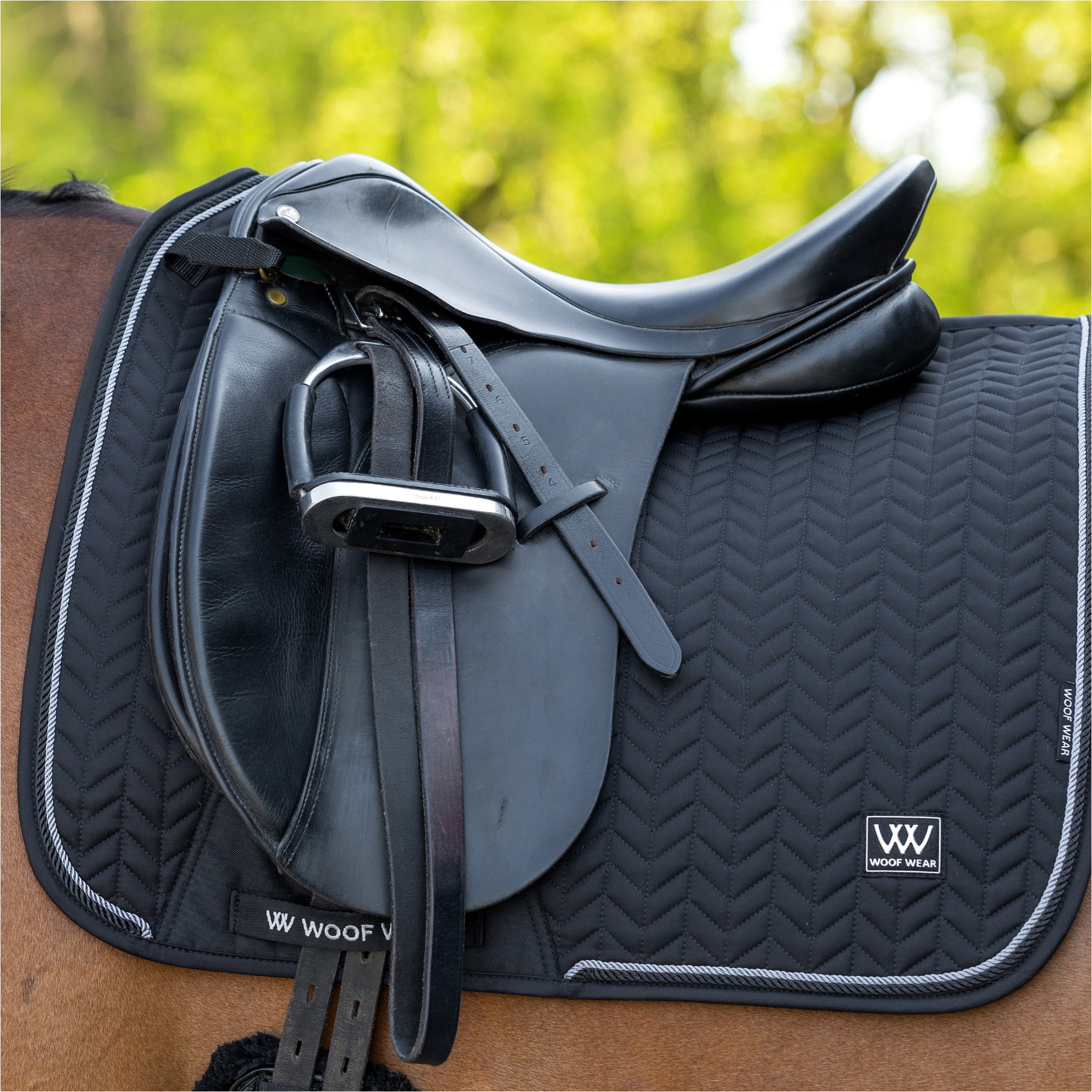 2025 Woof Wear Herringbone Dressage Saddle Pad WS0043-BKBK - Black